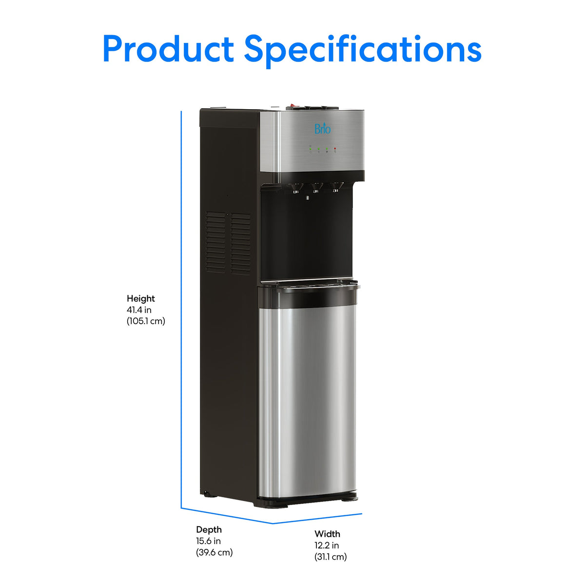 Brio Self-Cleaning Bottom-Load Water Cooler - Stainless Steel