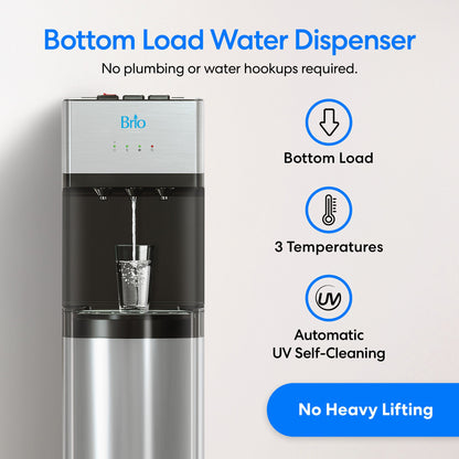 Brio Self-Cleaning Bottom-Load Water Cooler - Stainless Steel