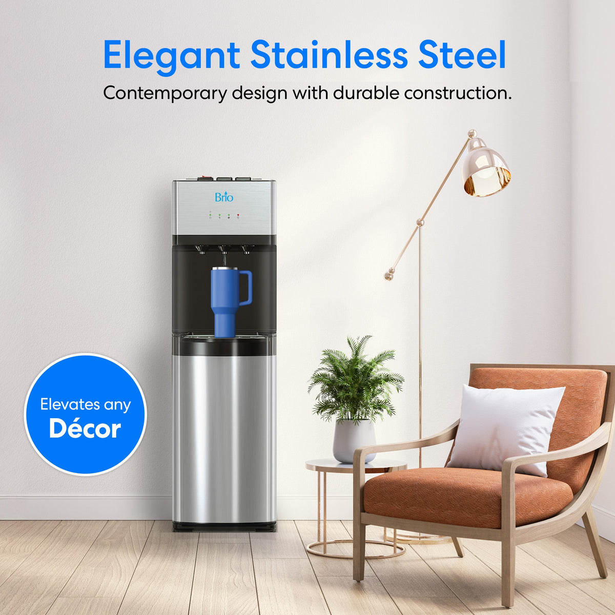 Brio Self-Cleaning Bottom-Load Water Cooler - Stainless Steel