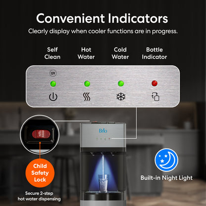 Brio Self-Cleaning Bottom-Load Water Cooler - Stainless Steel